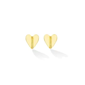 Medium Yellow Gold Wings of Love Folded Stud Earrings