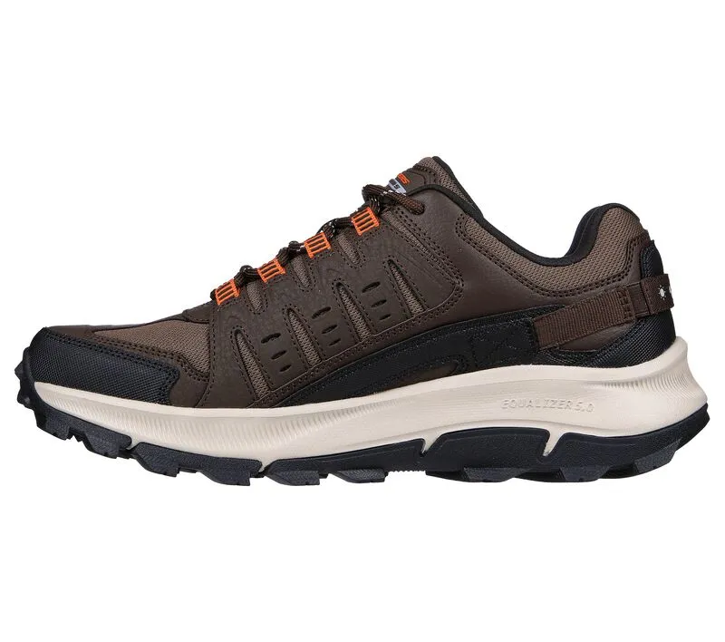 Men's Wide Fit Skechers 237501 Equalizer 5.0 Trail-Solix Walking Sneakers - Brown/Orange