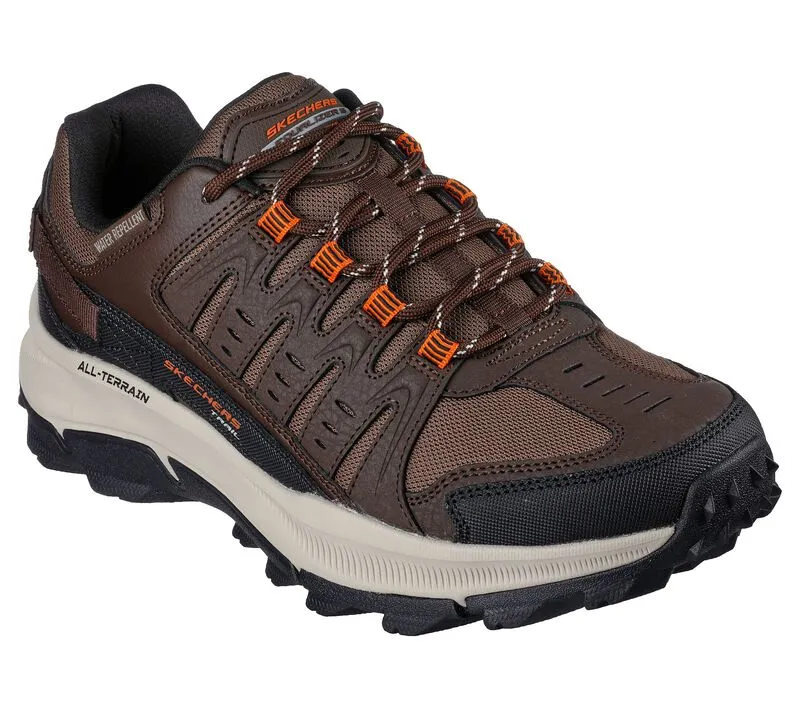 Men's Wide Fit Skechers 237501 Equalizer 5.0 Trail-Solix Walking Trainers - Brown/Orange