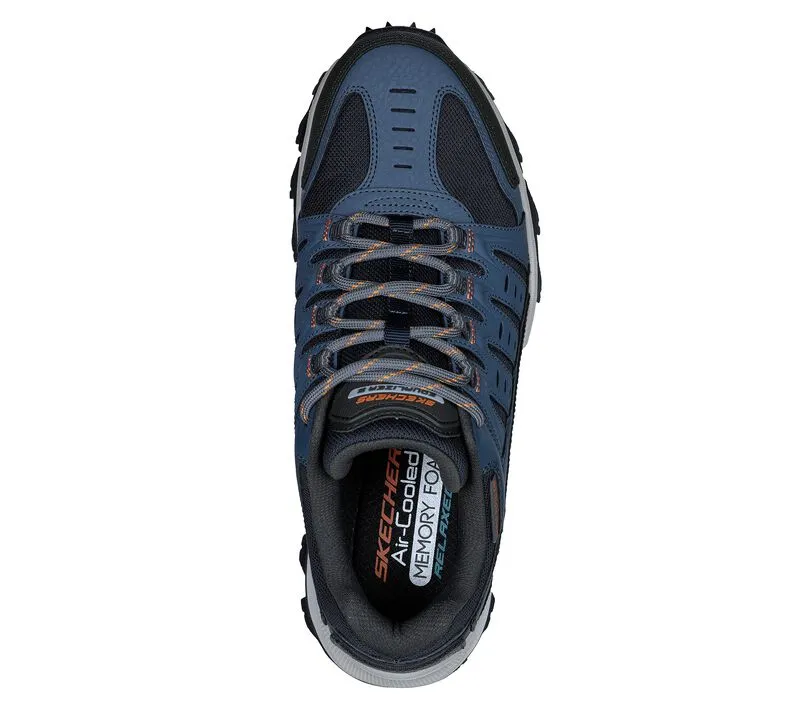 Men's Wide Fit Skechers 237501 Equalizer 5.0 Trail-Solix Walking Trainers - Navy/Orange