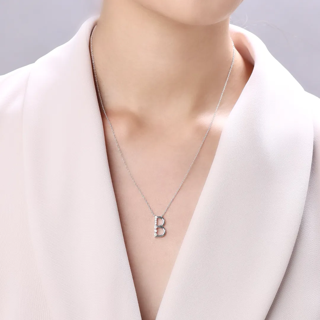 MORSE INITIAL B DIAMOND NECKLACE/ CHOKER