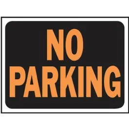 "No Parking" Sign, Plastic, 9 x 12-In.