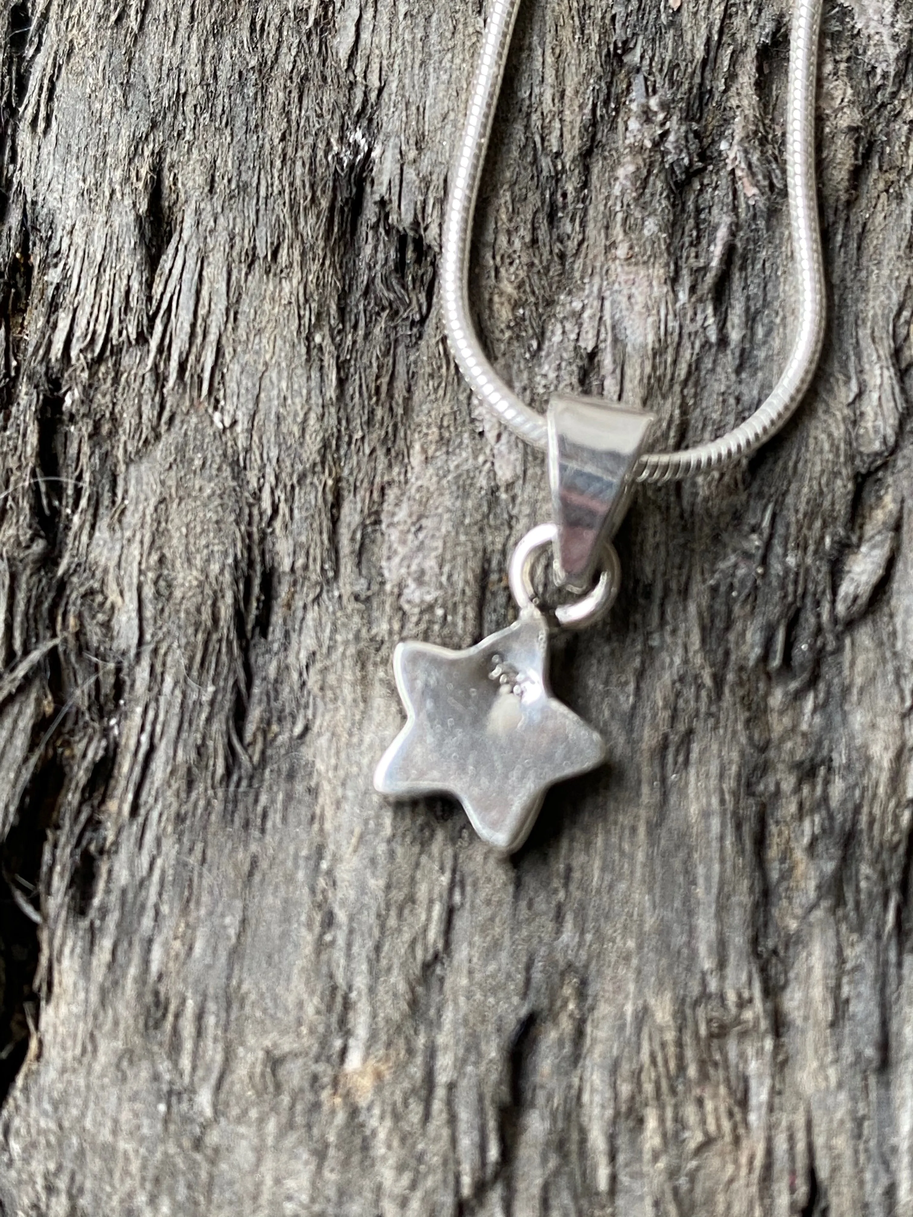 Solid Silver Simple Star Pendant and Chain