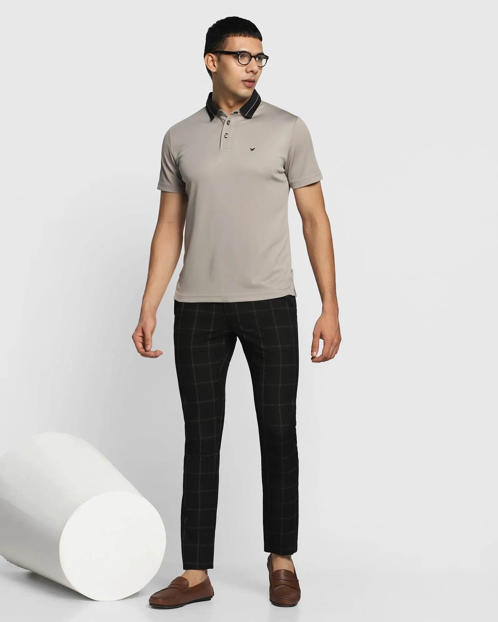 TechPro Polo Ash Grey Solid T-Shirt - Susan