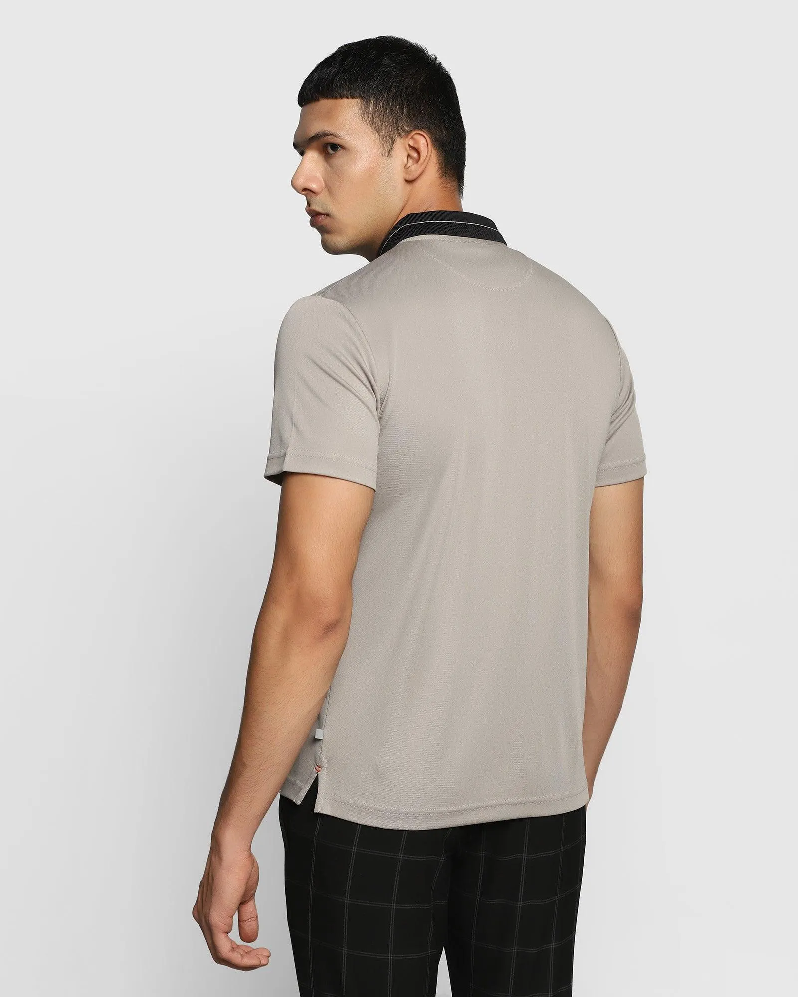 TechPro Polo Ash Grey Solid T-Shirt - Susan