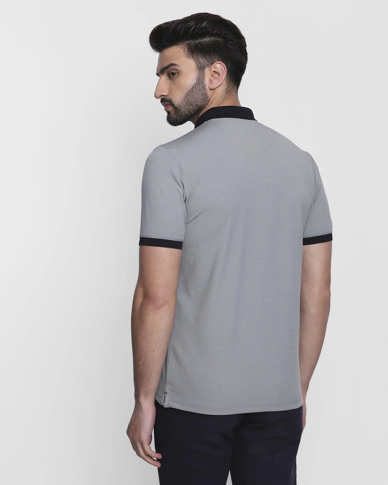 TechPro Polo Light Grey Solid T-Shirt - Elite