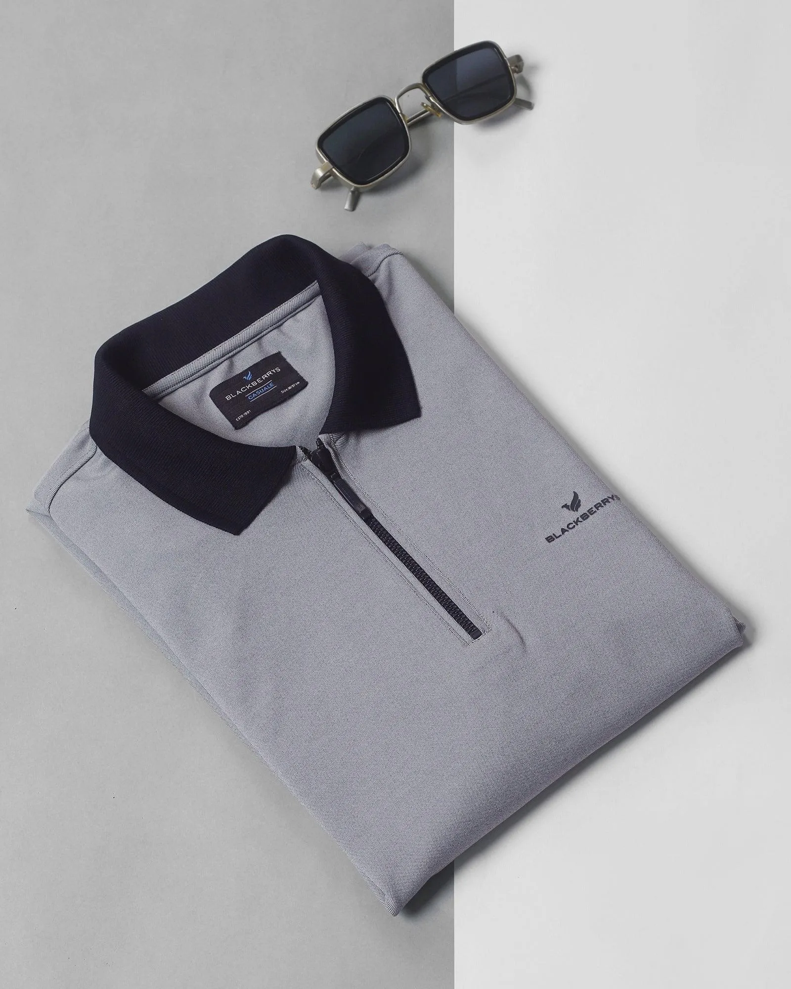 TechPro Polo Light Grey Solid T-Shirt - Elite