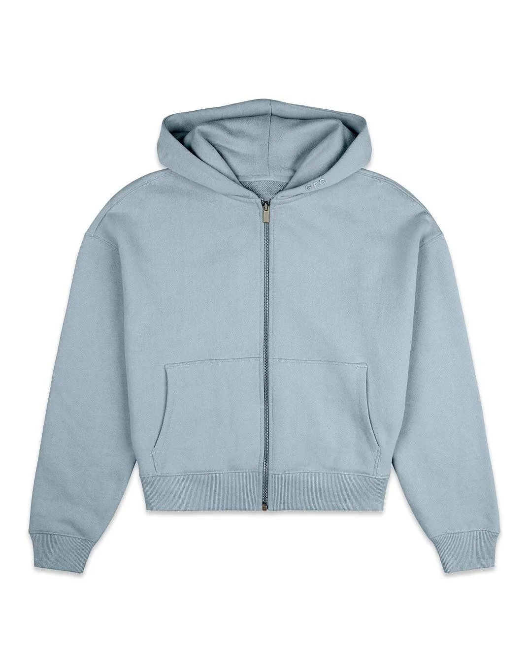 The Oversized Zip Hoodie in Chalk Blue