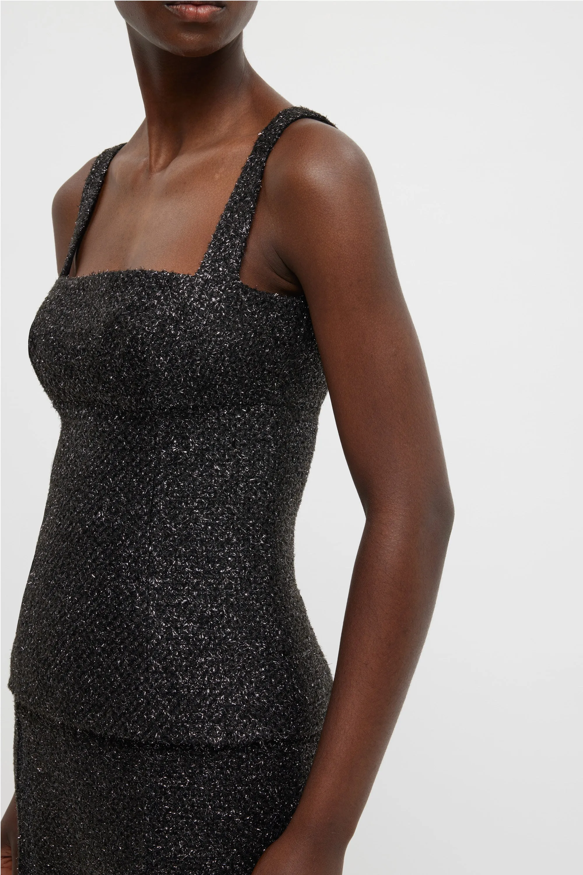 Trixie Top In Black Disco Tweed