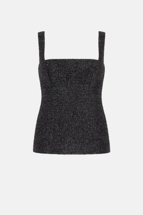 Trixie Top In Black Disco Tweed