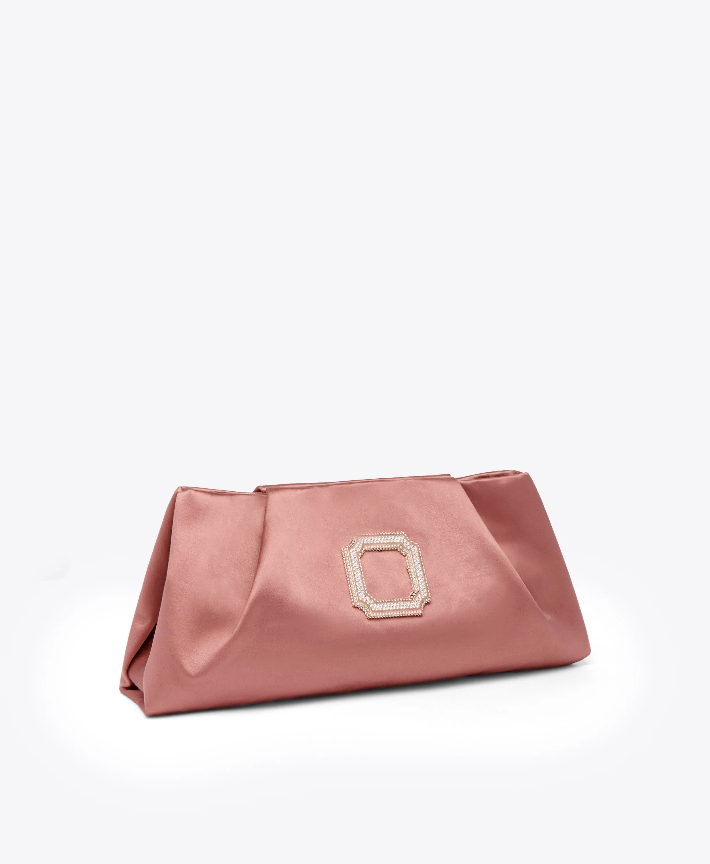 Vittoria Pink Satin Clutch Bag