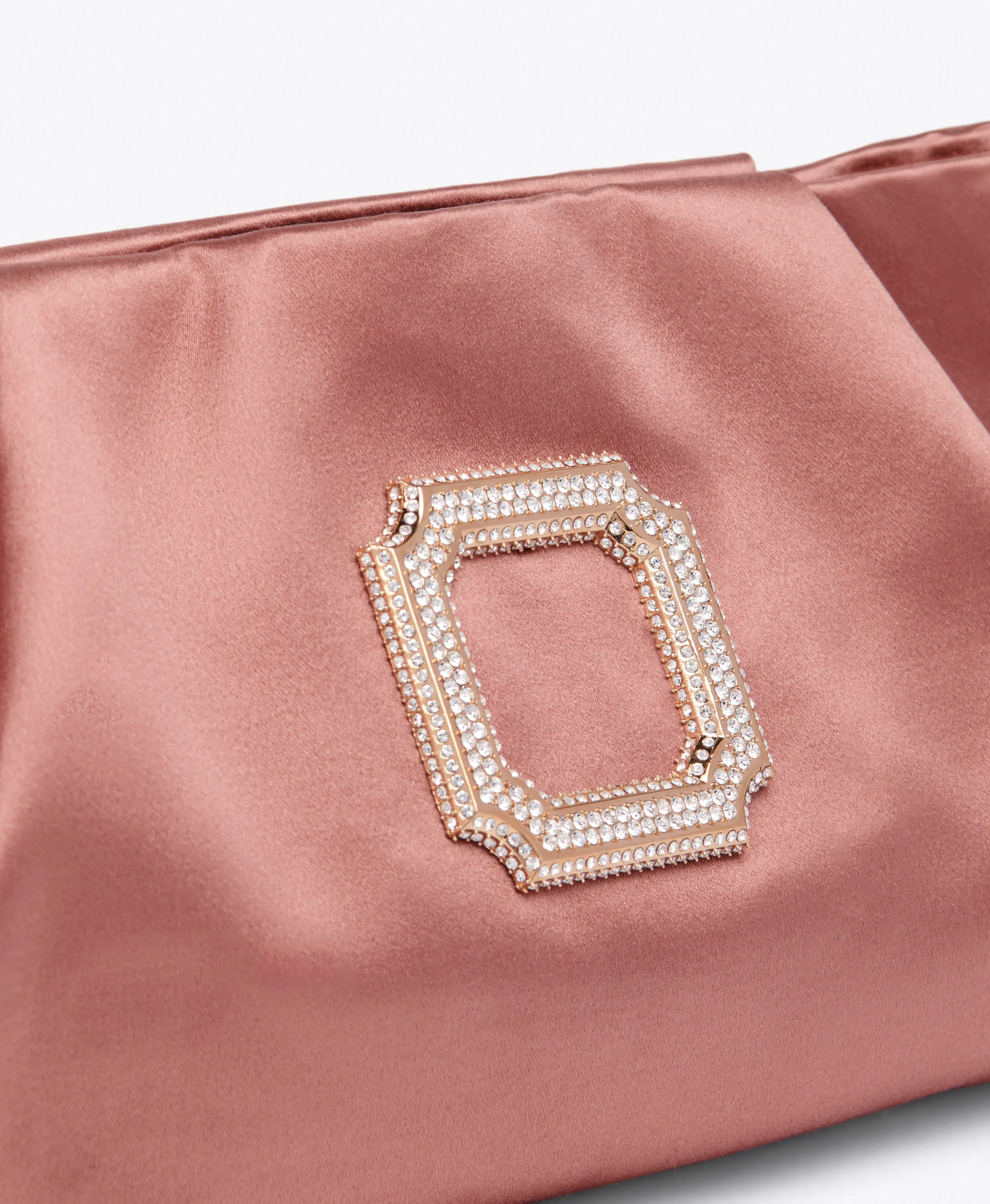 Vittoria Pink Satin Clutch Bag