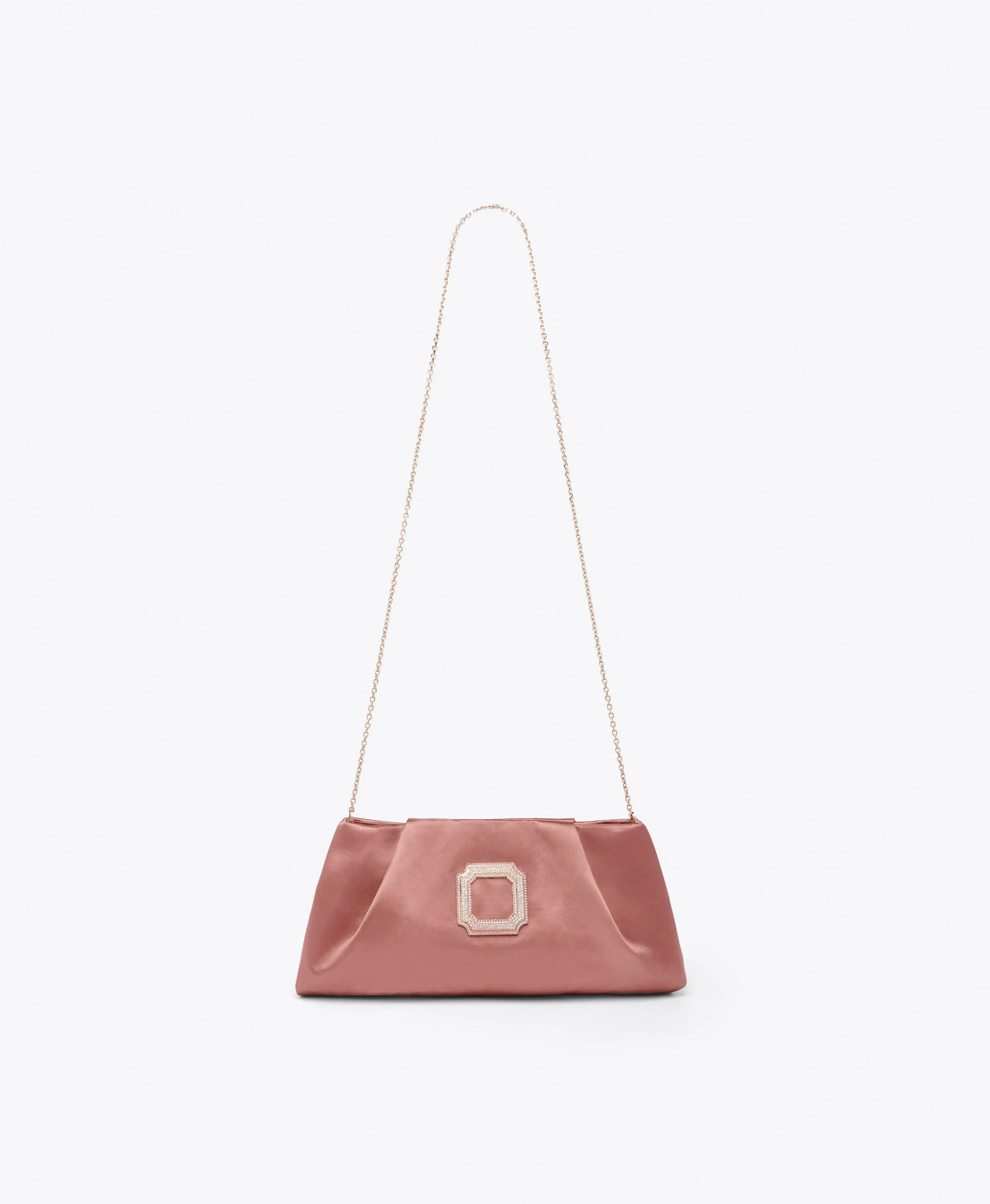 Vittoria Pink Satin Clutch Bag