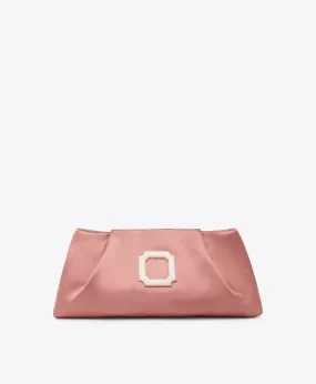 Vittoria Pink Satin Clutch Bag