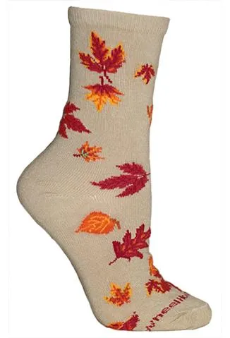 Wheel House Designs Autumn Leaves on Khaki Socks