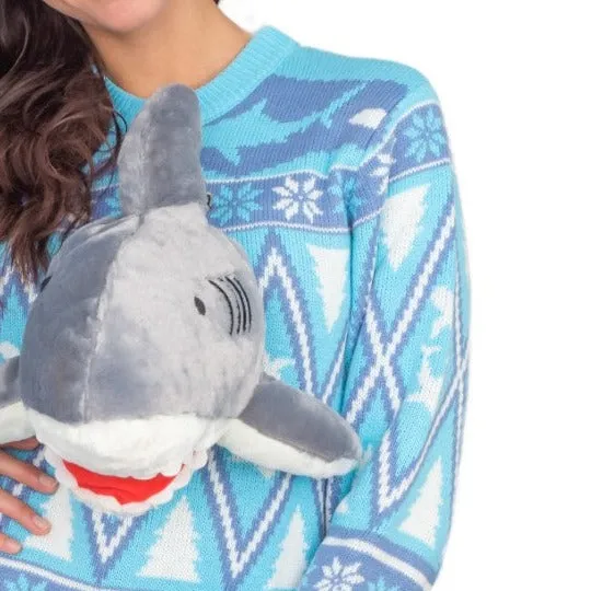 Women's 3D Shark Plushie Ugly Christmas Sweater